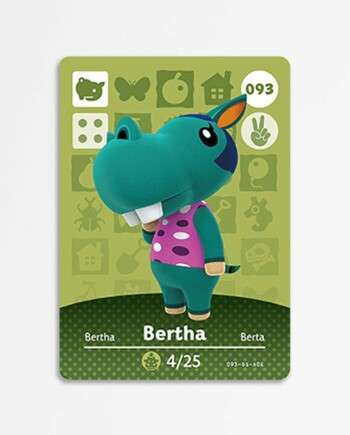 Animal Crossing Amiibo Cards Series 1 - 093 Bertha