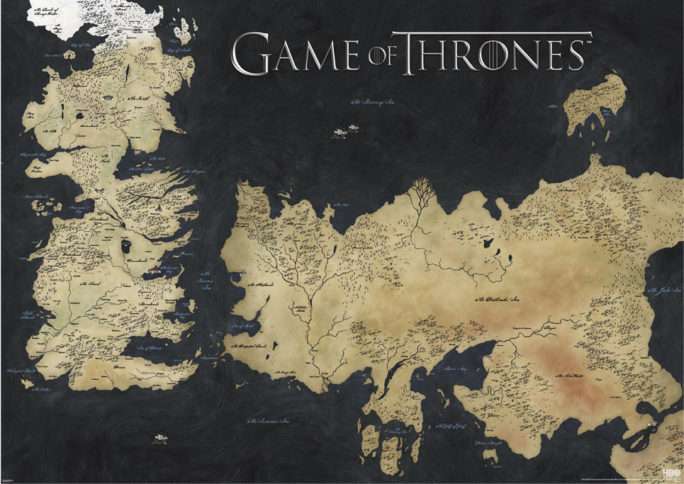 Game of Thrones Kart over Westeros-plakat