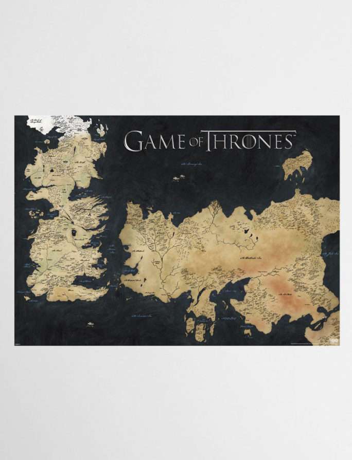 Game of Thrones Kart over Westeros-plakat